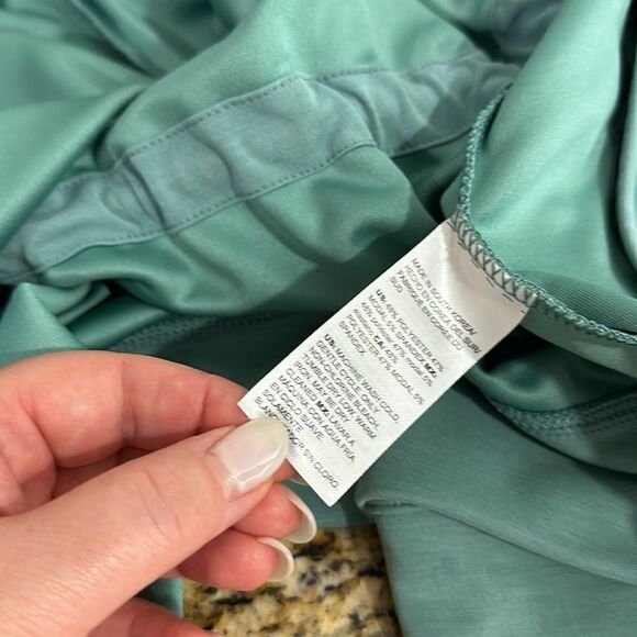 Chico’s Zenergy Sandwashed Draped Jacket In Frosted Teal Size L - Picture 7 of 10